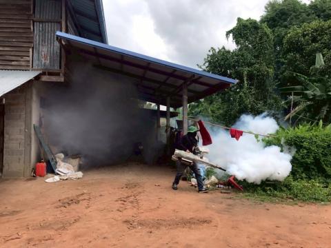 โครงการพ่นหมอกควันกำจัดยุงลายและป้องกันโรคไข้เลือดออก วันที่ 10 ประจำปีงบประมาณ 2568