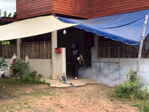 โครงการพ่นหมอกควันกำจัดยุงลายและป้องกันโรคไข้เลือดออก วันที่ 10 ประจำปีงบประมาณ 2568