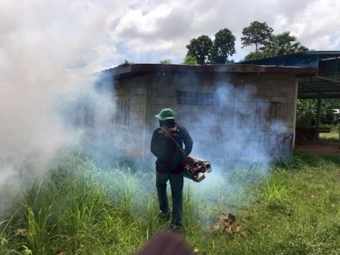 โครงการพ่นหมอกควันกำจัดยุงลายและป้องกันโรคไข้เลือดออก วันที่ 10 ประจำปีงบประมาณ 2568