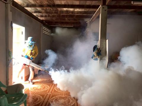 โครงการพ่นหมอกควันกำจัดยุงลายและป้องกันโรคไข้เลือดออก วันที่ 10 ประจำปีงบประมาณ 2568