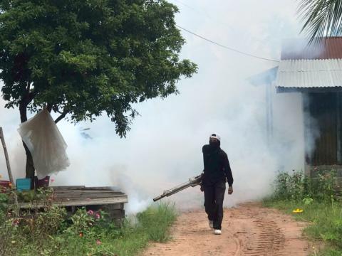 โครงการพ่นหมอกควันกำจัดยุงลายและป้องกันโรคไข้เลือดออก วันที่ 10 ประจำปีงบประมาณ 2568