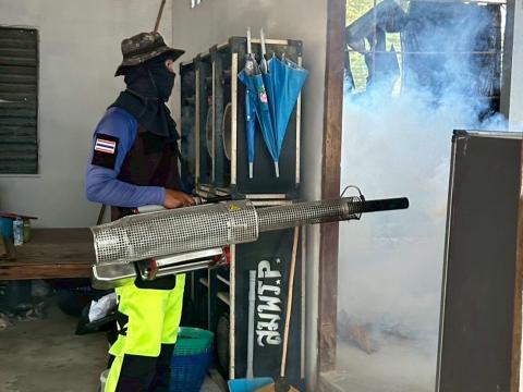 โครงการพ่นหมอกควันกำจัดยุงลายและป้องกันโรคไข้เลือดออก วันที่ 10 ประจำปีงบประมาณ 2568